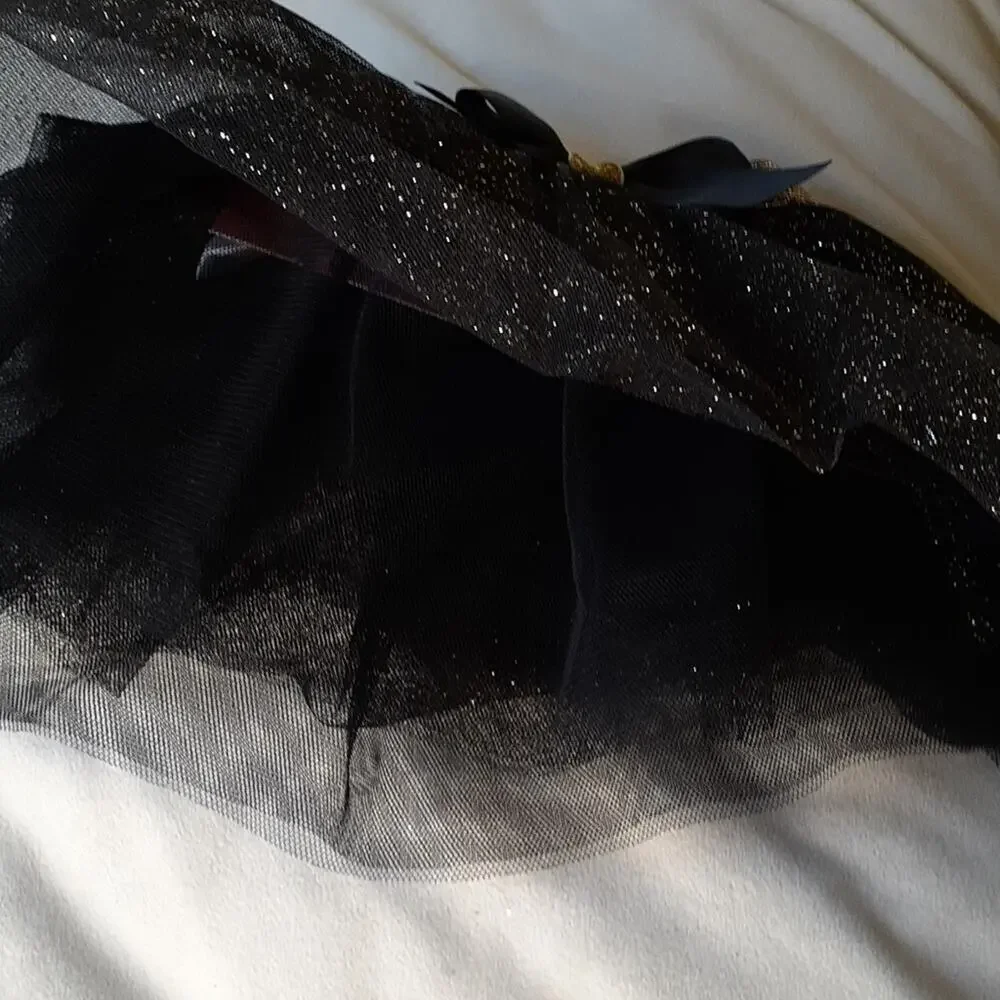 Toddler Ballerina Skirt Tutu 16M -9M Black Gold Sparkle Christmas Costume Dance
